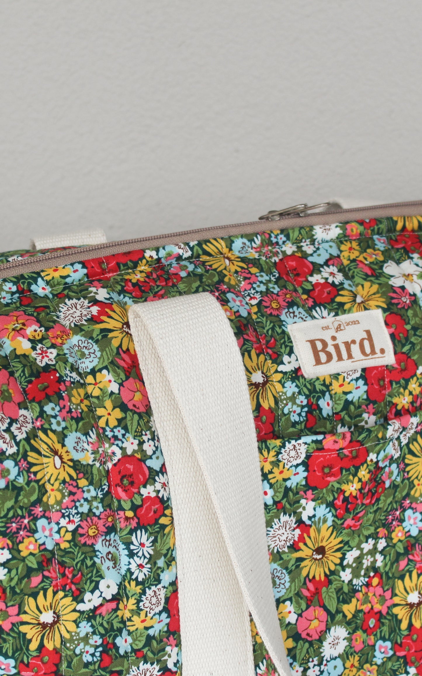 Green meadows quilted duffelbag